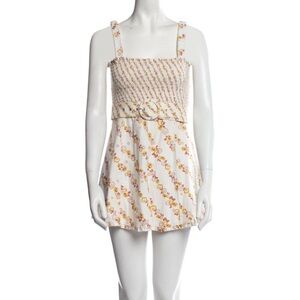 For Love And Lemons Floral Mini Dress - White and Yellow